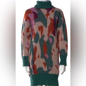 MARCELL VON BERLIN Multicolor Turtleneck Sweater Dress LARGE GREAT CONDITION